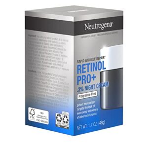 Neutrogena Rapid Wrinkle Repair Retinol Pro+ Anti-Wrinkle Night Moisturizer, Anti-Aging Face & Neck Cream, Formulated without fragrance, parabens, dyes, & phthalates, 0.3% Retinol, 1.7 oz