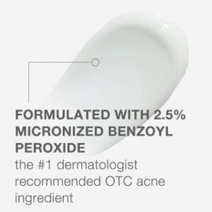 Neutrogena Stubborn Acne AM Face Treatment with 2.5% Micronized Benzoyl Peroxide Acne Medicine, Oil-Free Daily Facial Treatment to Reduce Size & Redness of Breakouts, Paraben-Free, 2 oz