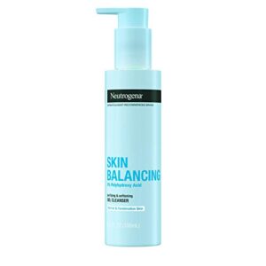 neutrogena skin balancing purifying gel cleanser with 2% polyhydroxy acid (pha), softening face wash for normal & combo skin, paraben-free, soap-free, sulfate-free, 6.3 oz