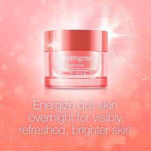 Neutrogena Bright Boost Overnight Recovery Gel Cream with Neoglucosamine, Brightening Nighttime Moisturizer, Oil-Free & Non-Comedogenic, 1.7 oz