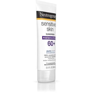 Neutrogena Sensitive Skin Sunscreen Lotion with Broad Spectrum SPF 60+, Water-Resistant, Hypoallergenic & Oil-Free Gentle Sunscreen Formula, 3 fl. oz (Pack of 3)