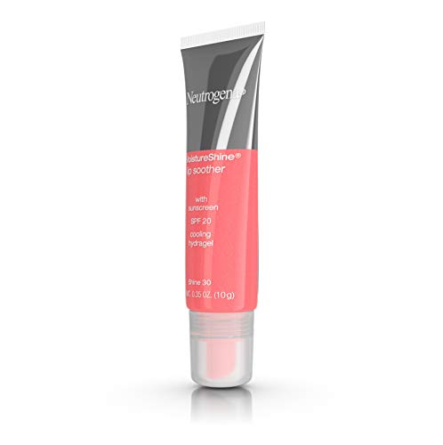 Neutrogena MoistureShine Lip Soother Gloss with SPF 20 Sun Protection, High Gloss Tinted Lip Moisturizer with Hydrating Glycerin and Soothing Cucumber for Dry Lips, Shine 30.35 oz