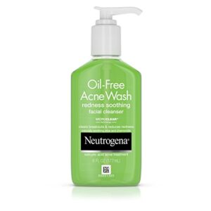 neutrogena oil-free acne wash redness soothing facial cleanser, 6 ounce