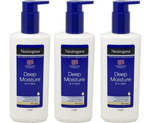 neutrogena deep moisture oil in lotion nourishes dry skin, norwegian formula, 8.45 ounce (pack of 3)