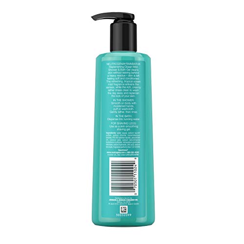 Neutrogena Rainbath Replenishing and Cleansing Shower and Bath Gel, Moisturizing Body Wash and Shaving Gel with Clean Rinsing Lather, Ocean Mist Scent, 8.5 fl. oz