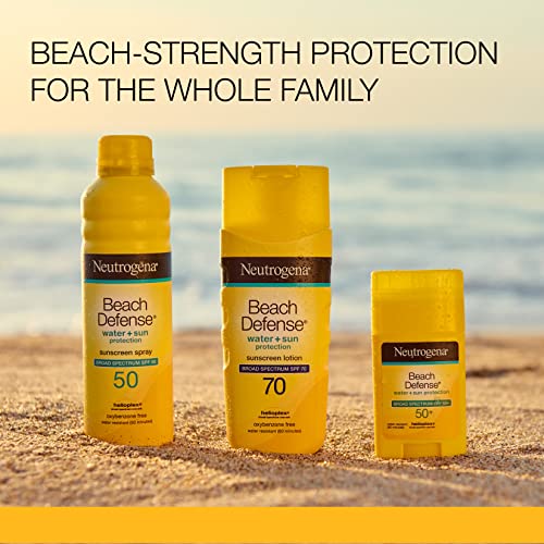 Neutrogena Beach Defense Sunscreen Spray SPF 50 Water-Resistant Sunscreen Body Spray with Broad Spectrum SPF 50, PABA-Free, Oxybenzone-Free & Fast-Drying, Superior Sun Protection, 6.5 oz