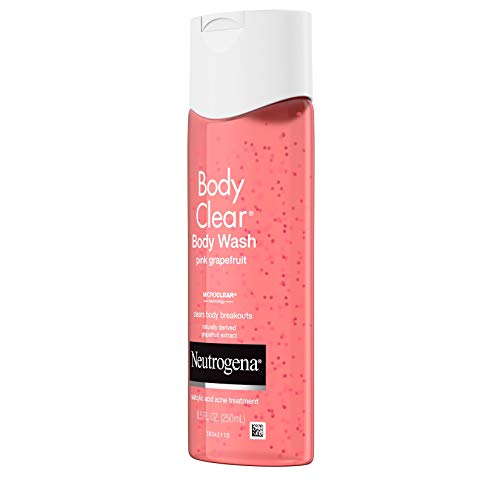 Neutrogena Body Clear Acne Treatment Body Wash with Salicylic Acid Acne Medicine, Pink Grapefruit Body Acne Cleanser to Prevent Breakouts on Back, Chest & Shoulders, 8.5 fl. oz (Pack of 3)