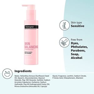 Neutrogena Skin Balancing Milky Cleanser with 2% Polyhydroxy Acid (PHA), Soothing & Moisturizing Face Wash for Dry & Sensitive Skin, Paraben-Free, Soap-Free, Sulfate-Free, 6.3 oz