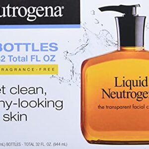 Neutrogena Fragrance Free Liquid Neutrogena, Facial Cleansing Formula, 8 oz Pump Bottles (Pack of 4)