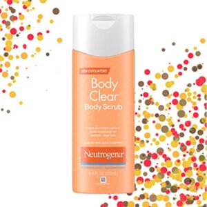 Neutrogena Body Clear Oil Free Acne Body Scrub with Salicylic Acid Acne Treatment Medicine, Exfoliating Salicylic Acid Body Wash to Treat Acne on Back, Chest, and Shoulders, 8.5 fl. oz