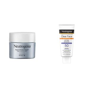 neutrogena rapid wrinkle repair hyaluronic acid retinol cream, anti wrinkle cream clear face liquid lotion sunscreen for acne-prone skin