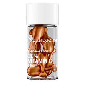 Neutrogena Rapid Tone Repair 20% Vitamin C Face Serum Capsules, Daily Facial Serum with Vitamin C to Help Brighten Skin Tone & Reduce Look of Dark Spots, 7 ct