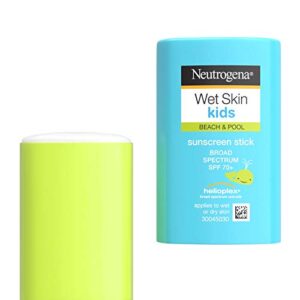 Neutrogena Wet Skin Kids Water Resistant Sunscreen Stick for Face and Body, Broad Spectrum SPF 70, 0.47 oz