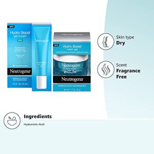 Neutrogena Hydro Boost Water Gel Facial Moisturizer with Hyaluronic Acid, 1.7 oz & Hydro Boost Hydrating Gel Eye Cream with Hyaluronic Acid, 0.5 oz