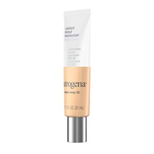 Neutrogena Healthy Skin Radiant Tinted Facial Moisturizer with Broad Spectrum SPF 30 Sunscreen Vitamins A, C, & E, Lightweight, Sheer, & Oil-Free Coverage, Sheer Ivory 10, 1.1 fl. oz