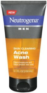 neutrogena men skin clearing daily acne face wash with salicylic acid acne treatment, non-comedogenic facial cleanser to treat & prevent breakouts, 5.1 fl. oz(pack of 3)