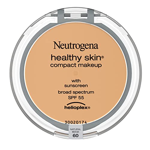 Neutrogena Healthy Skin Compact Lightweight Cream Foundation Makeup with Vitamin E Antioxidants, Non-Greasy Foundation with Broad Spectrum SPF 55, Natural Beige 60, .35 oz