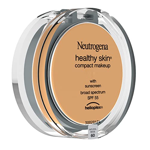 Neutrogena Healthy Skin Compact Lightweight Cream Foundation Makeup with Vitamin E Antioxidants, Non-Greasy Foundation with Broad Spectrum SPF 55, Natural Beige 60, .35 oz