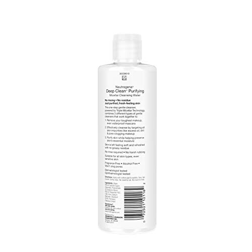 Neutrogena Deep Clean Gentle Purifying Micellar Water and Cleansing Water-Proof Makeup Remover, 11.3 fl. oz