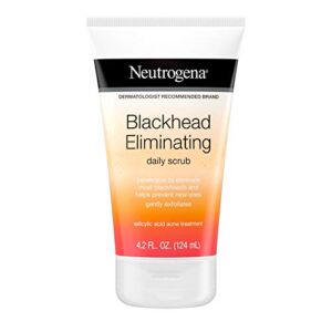 neutrogena blackhead eliminating daily facial scrub with salicylic acid acne medicine, exfoliating face wash for blackheads, 4.2 oz (pack of 6)