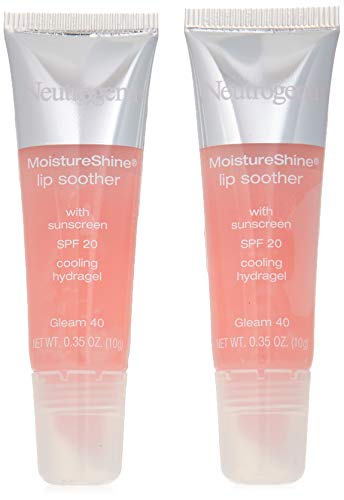 Neutrogena Moistureshine Lip Soother Gloss, Spf 20, Glaze 60,.35 Oz (Pack of 2)