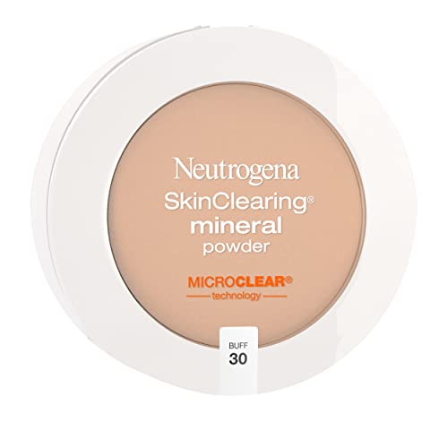 Neutrogena SkinClearing Mineral Acne-Concealing Pressed Powder Compact, Shine-Free & Oil-Absorbing Makeup with Salicylic Acid to Cover, Treat & Prevent Acne Breakouts, Buff 30, .38 oz (Pack of 2)