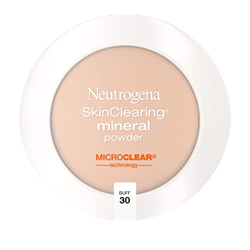 Neutrogena SkinClearing Mineral Acne-Concealing Pressed Powder Compact, Shine-Free & Oil-Absorbing Makeup with Salicylic Acid to Cover, Treat & Prevent Acne Breakouts, Buff 30, .38 oz (Pack of 2)