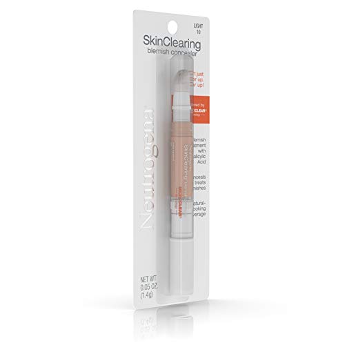 Neutrogena SkinClearing Blemish Concealer Face Makeup with Salicylic Acid Acne Medicine, Non-Comedogenic and Oil-Free Concealer Helps Cover, Treat & Prevent Breakouts, Light 10.05 oz