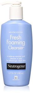 neutrogena fresh foaming facial cleanser & makeup remover with glycerin, oil-, soap- & alcohol-free daily face wash removes dirt, oil & waterproof makeup, non-comedogenic & hypoallergenic, 6.7 fl. oz (pack of 2)