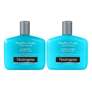 neutrogena moisturizing healthy scalp hydro boost shampoo & conditioner for dry hair and scalp, with hydrating hyaluronic acid, ph-balanced, paraben & phthalate-free, color-safe, 12 fl oz