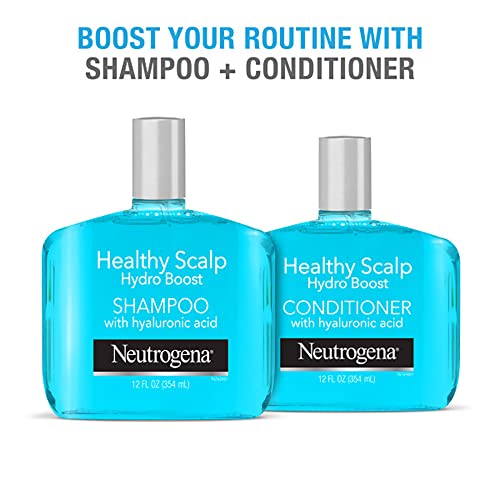 Neutrogena Moisturizing Healthy Scalp Hydro Boost Shampoo & Conditioner for Dry Hair and Scalp, with Hydrating Hyaluronic Acid, pH-Balanced, Paraben & Phthalate-Free, Color-Safe, 12 Fl Oz