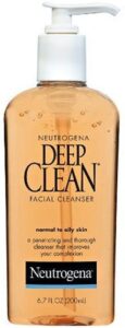 neutrogena deep clean daily facial cleanser with beta hydroxy acid for normal to oily skin, alcohol-free, oil-free & non-comedogenic, 6.7 fl. oz (pack of 3)