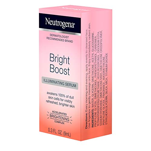 Neutrogena Bright Boost Illuminating Face Serum with Neoglucosamine & Turmeric Extract for Even Skin Tone, Resurfacing Serum for Face to Reduce Dark Spots & Hyperpigmentation, 0.3 fl. oz