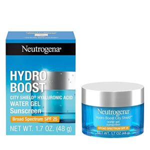 neutrogena hydro boost face moisturizer with spf 25, hydrating facial sunscreen, oil-free and non-comedogenic water gel face lotion 1.7 oz