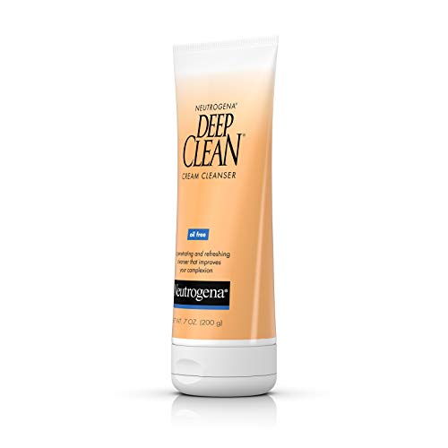 Neutrogena Deep Clean Daily Facial Cream Cleanser with Beta Hydroxy Acid to Remove Dirt, Oil & Makeup, Alcohol-Free, Oil-Free & Non-Comedogenic, 7 fl. oz