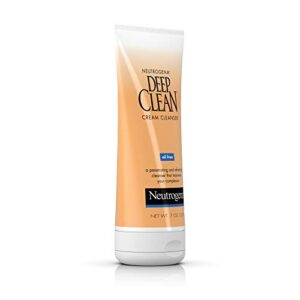 Neutrogena Deep Clean Daily Facial Cream Cleanser with Beta Hydroxy Acid to Remove Dirt, Oil & Makeup, Alcohol-Free, Oil-Free & Non-Comedogenic, 7 fl. oz