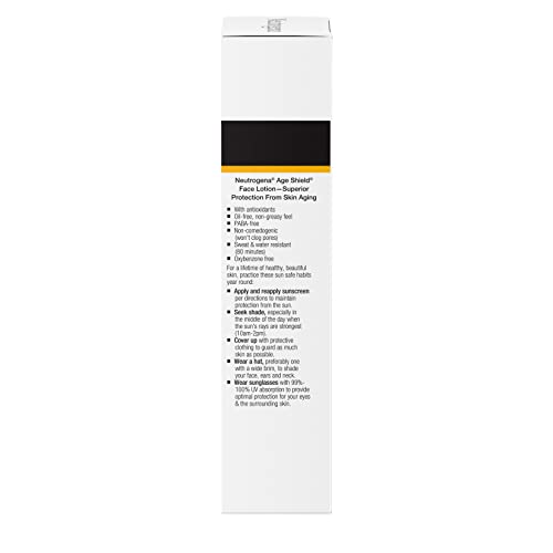 Neutrogena Age Shield Face Oil-Free Sunscreen Lotion with Broad Spectrum SPF 70, Non-Comedogenic Moisturizing Sunscreen to Help Prevent Signs of Aging, PABA-Free, 3 fl. oz (Pack of 3)