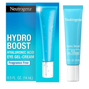 neutrogena hydro boost eye cream, under-eye moisturizer with hyaluronic acid, fragrance free and non-comedogenic, 0.5 oz