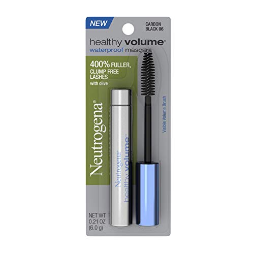 Neutrogena Healthy Volume Lash-Plumping Waterproof Mascara Volumizing And Conditioning Mascara With Olive Oil To Build Fuller Lashes Clump Smudge & Flake-Free Carbon Black 06 0.21 oz