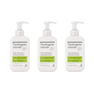 neutrogena naturals fresh cleansing daily face wash + makeup remover with peruvian tara seed, hypoallergenic, non-comedogenic and sulfate-, paraben- and phthalate-free, 3 x 6 fl. oz