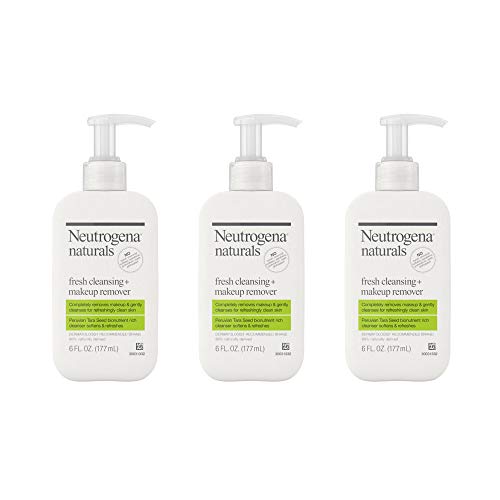 Neutrogena Naturals Fresh Cleansing Daily Face Wash + Makeup Remover with Peruvian Tara Seed, Hypoallergenic, Non-Comedogenic and Sulfate-, Paraben- and Phthalate-Free, 3 x 6 fl. oz