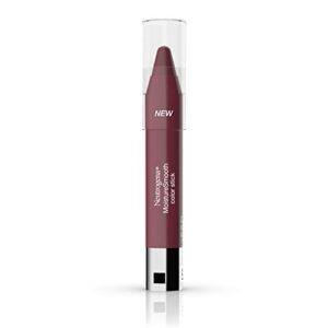 neutrogena moisturesmooth color stick for lips, moisturizing and conditioning lipstick with a balm-like formula, nourishing shea butter and fruit extracts, 80 rich raisin.011 oz