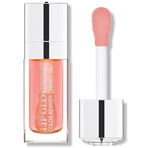 hydrating plumping lip oil lip gloss lip balm lip care transparent toot lip oil, tinted sheer color liquid lip oil moisturizing lip oil, non-sticky nourishing repairing lip care products(pink)