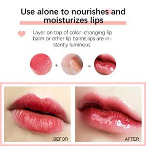 Hydrating Plumping Lip Oil Lip Gloss Lip Balm Lip Care Transparent Toot Lip Oil, Tinted Sheer Color Liquid Lip Oil Moisturizing Lip Oil, Non-Sticky Nourishing Repairing Lip Care Products(PINK)