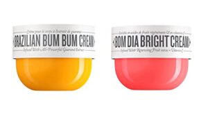 sol de janeiro brazilian bum bum cream and bom dia bright body cream with vitamin c body cream bundle