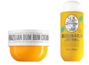 sol de janeiro brazilian bum bum cream full size and brazilian 4 play moisturizing shower cream gel body wash – 385ml bundle