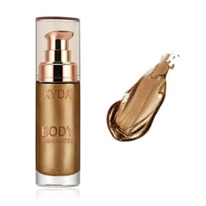 kyda body luminizer, waterproof moisturizing and glow for face & body, radiance all in one makeup, face body glow illuminator, body highlighter 1fl.oz.-103 glistening bronze