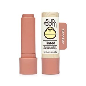 Sun Bum Tinted Lip Balm Sand Bar | SPF 15 | UVA / UVB Broad Spectrum Protection | Sensitive Skin Safe | Paraben Free | Ozybenzone Free | 0.15 Oz