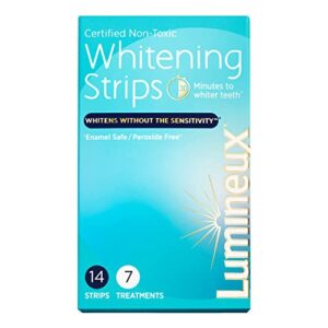 lumineux teeth whitening strips 7 treatments – enamel safe for whiter teeth – whitening without the harm – dentist formulated and certified non-toxic – sensitivity free