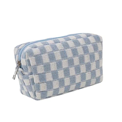 Small Cosmetic Bag Cute Makeup Bag Y2k Accessories Aesthetic Make Up Bag Y2k Purse Cosmetic Bag for Purse (Blue)